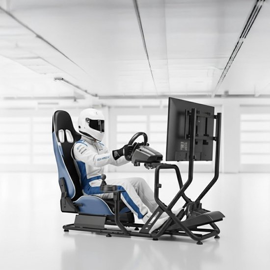 Race Cockpit - Simulator Stoel - Sim Racing - Volledig Verstelbaar - 136 x 71 x 108 cm - Zwart — afbeelding 2