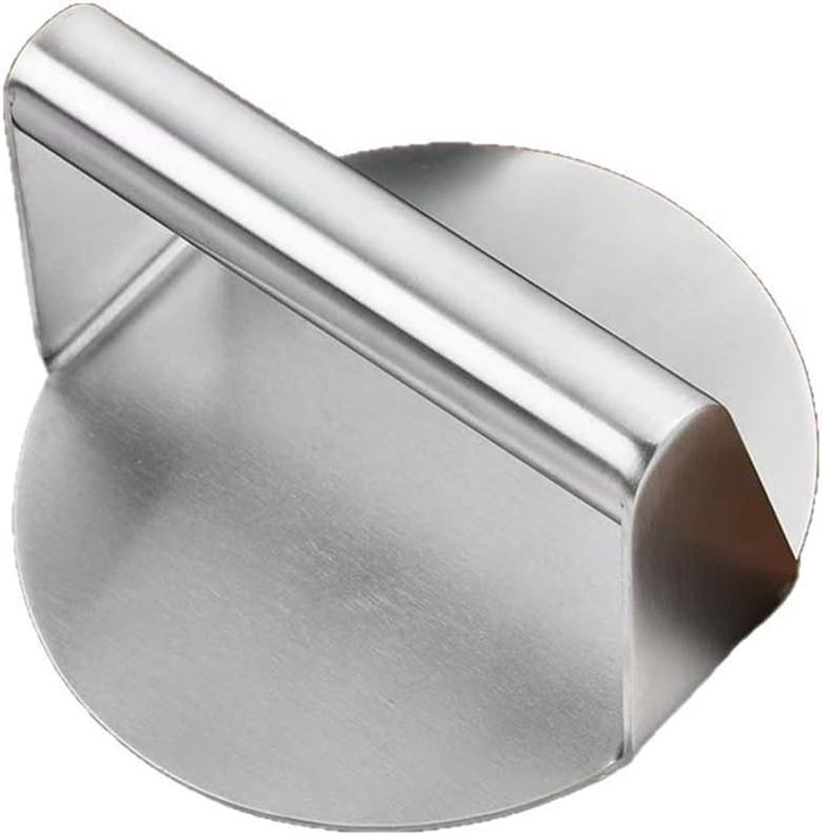 Burgerpers RVS - Vlees Smasher - Vlees Bereiden - Antiaanbaklaag - 14 cm Plat - Zilverkleurig