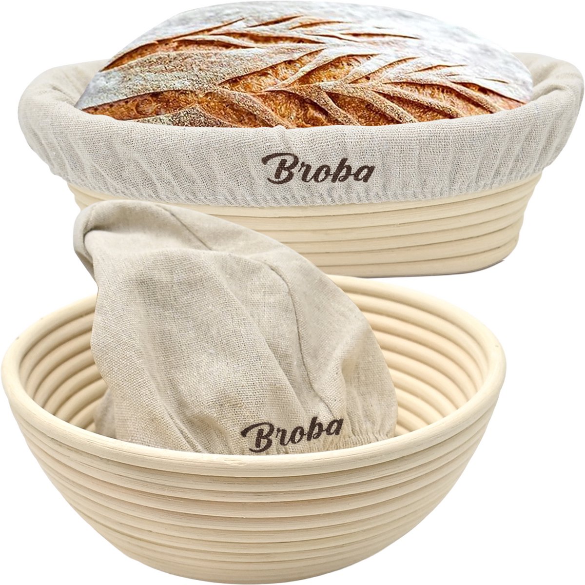 Rond en Ovaal Rijsmandje geschikt voor Zuurdesem - Broodmand Brood Bakken - voor Zelfgebakken Brood