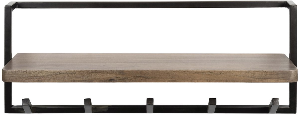 Giga Meubel Kapstok Air Solid - Bruin Hout - 6 Haken - 85x25x32cm