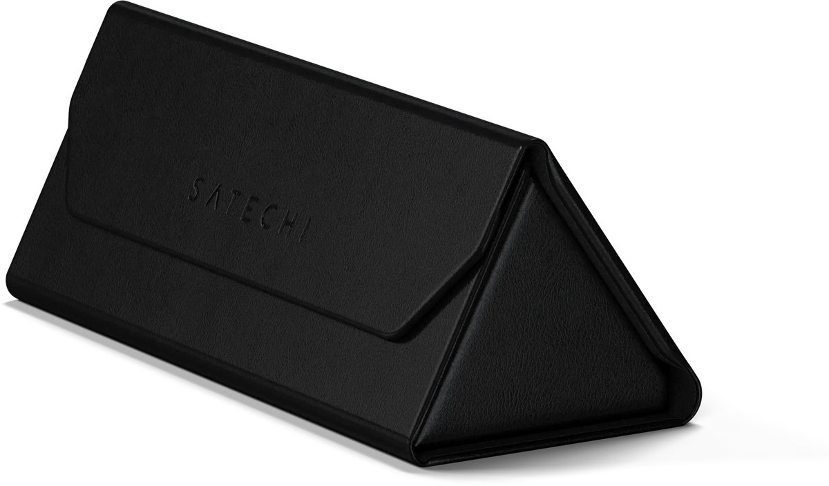 Satechi FindAll Vegan-lederen Brillenkoker met FindMy – Integreert met Apple's Zoek mijn Technologie – Compatibel met de Meeste Brillen en XR/AR-apparaten – Uitgerust met een Luid, Hoorbaar Geluidssignaal - Zwart