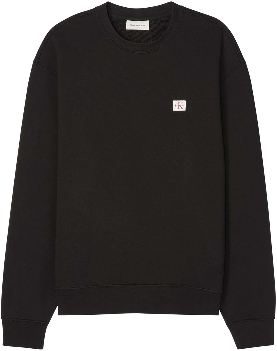 Trui Ck Jeans Ls Eu 350Terry Badge Fashion Wear Volwassen Zwart