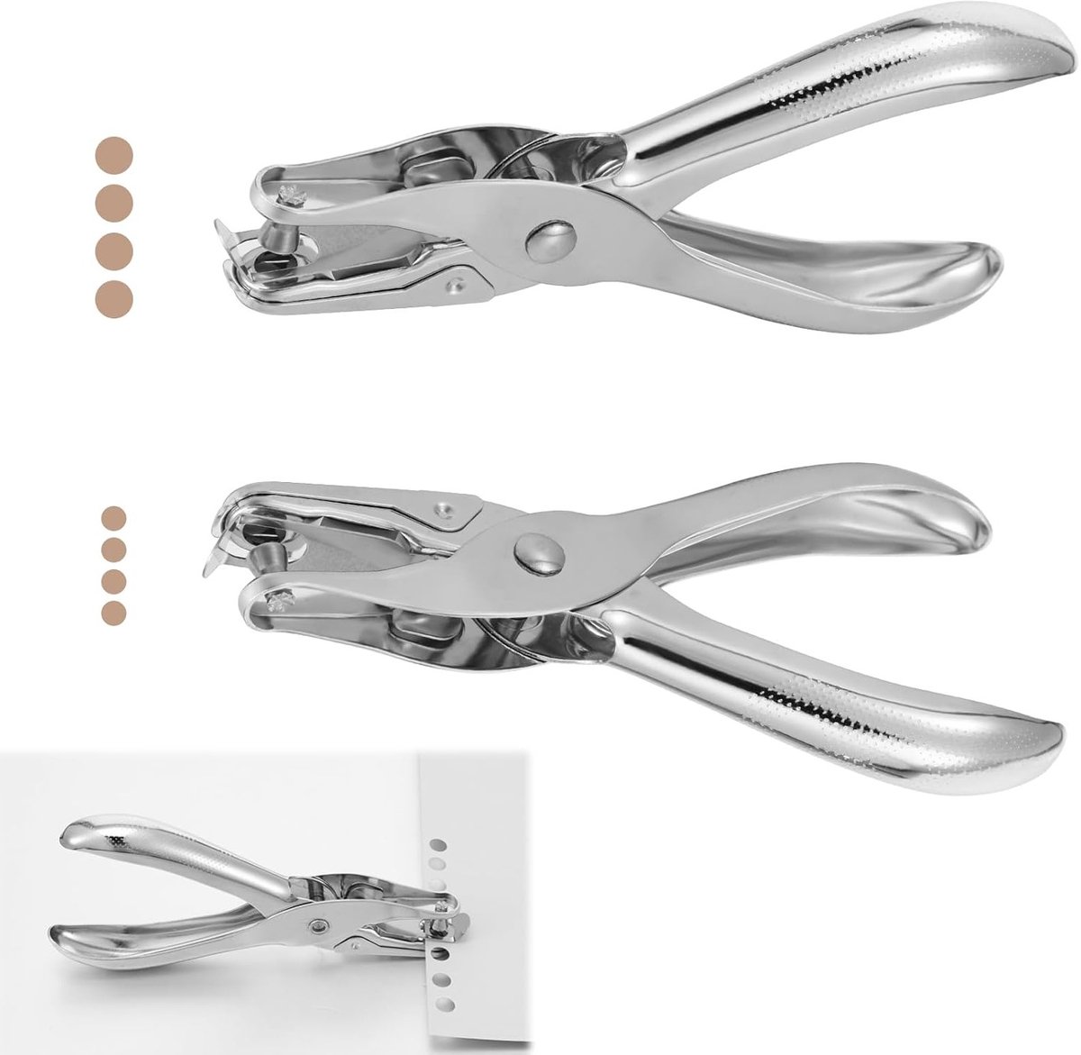Professionele 1/4 inch en 1/8 inch perforator voor papier, 8 vellen capaciteit, ideaal voor kantoor en knutselen