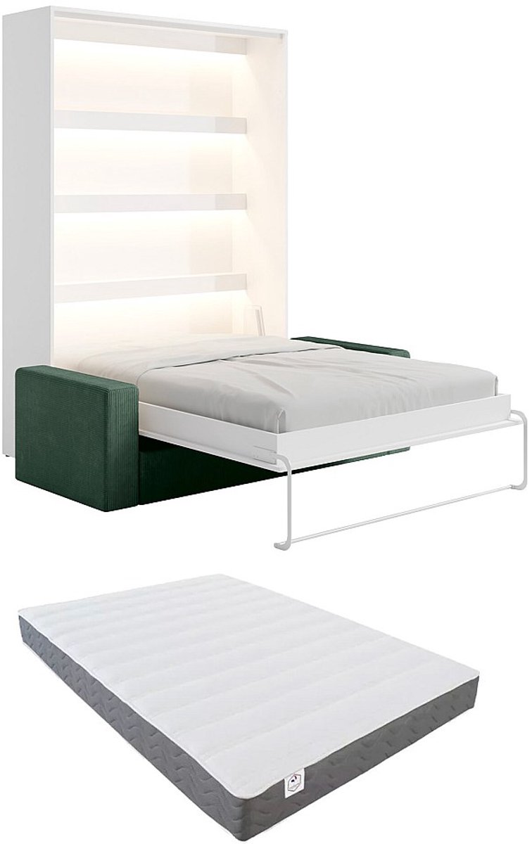 Vente-unique Bedkast hout wit 160 x 200 cm