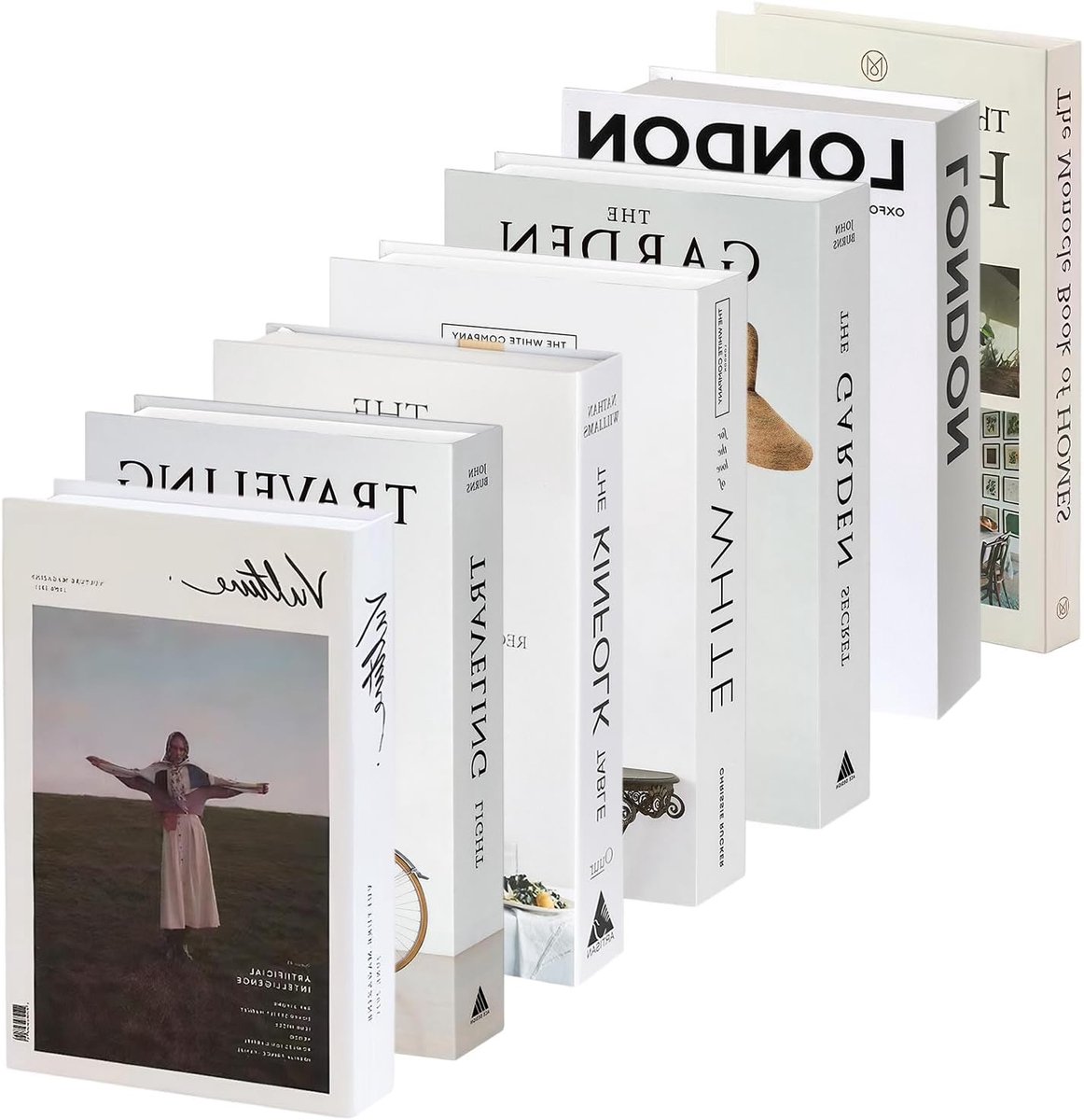 Set Van 7 Moderne Decoratieve Kunstboeken Stapelbare Sierboeken Vouwbare Nepboeken Elegante Accessoires Voor Woonkamer Salontafel En Kantoor Decoratie