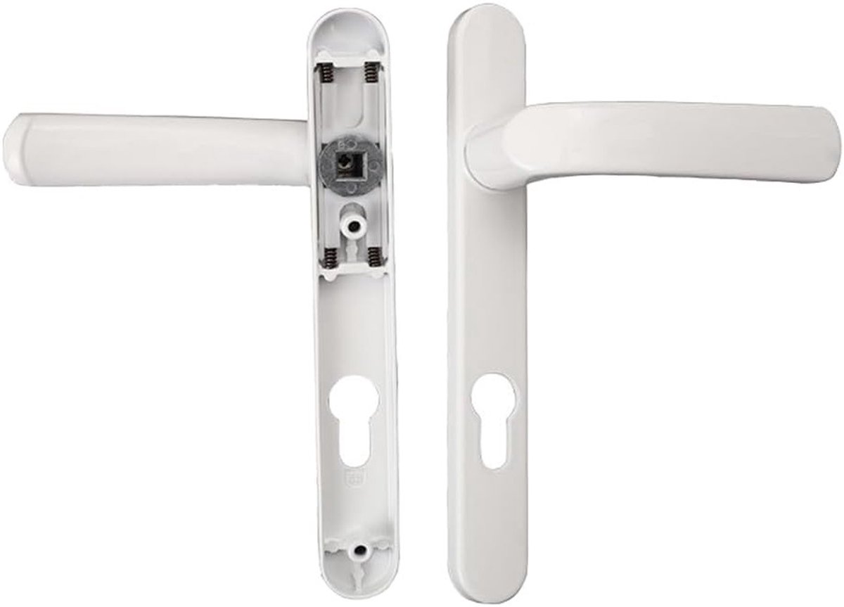 Witte Deurhendel Set van Aluminium voor Vervanging van Deursloten, Geschikt voor Dikke Deuren van 350-500mm, 210mm Lengte