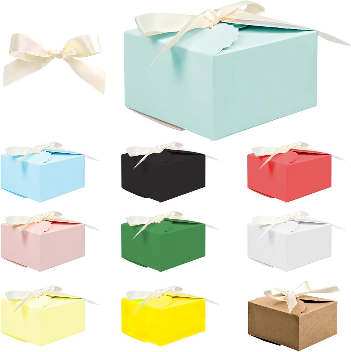 Set van 20 Pastelkleurige Cadeau Dozen met Tape, Kraftpapier, DIY Cadeauverpakking voor Feestjes, Bruiloften en Snoepjes