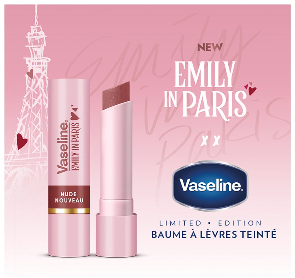 Vaseline x Emily in Paris Nude Nouveau | Moisturizing Lip Balm Stick | Limited Edition | — cadeau in Verzorging - foto 4