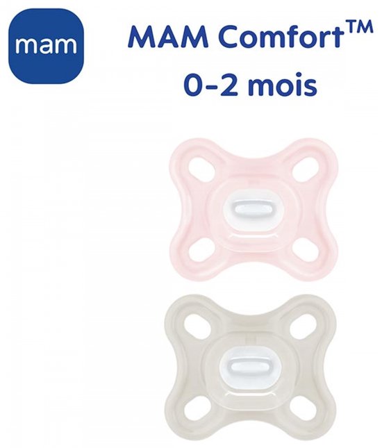 MAM Comfort Fysiologische Fopspeen +0m Roze Set van 2 + Opbergdoos van Merkloos — afbeelding 3