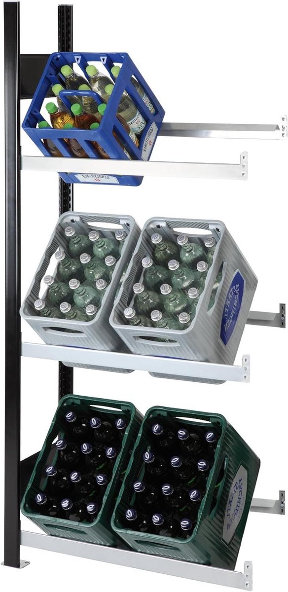 Drankrattenrek - Drankenstelling - Opslag Dranken - Gepoedercoat - 180 cm Hoog - Zwart