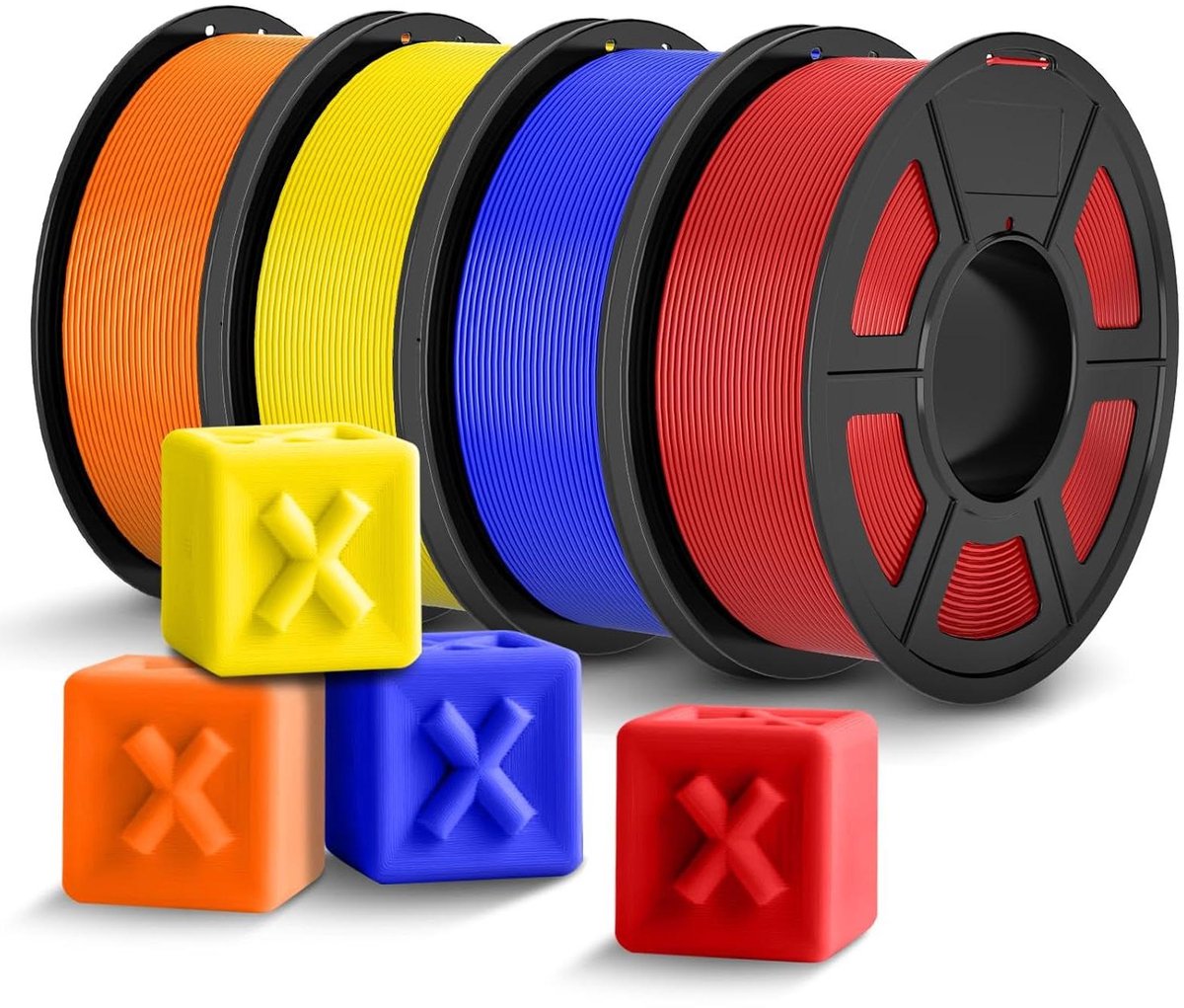PLA+ Filament - 3D Print Materiaal - Robuuste 3D Prints - Verhard en Sterker - 4.4 kg 4 Kleuren