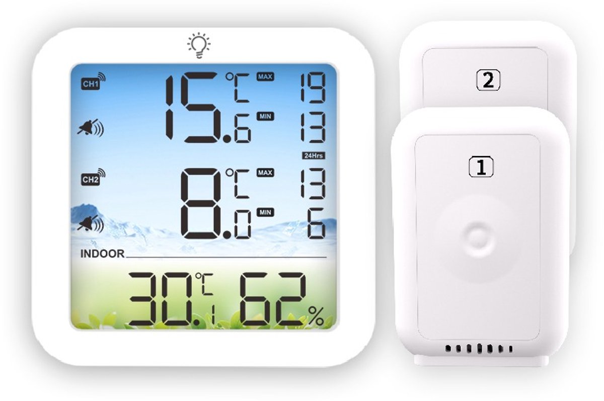 Draadloze Koelkast Thermometer met Dubbele Sensor voor Nauwkeurige Temperatuurmeting