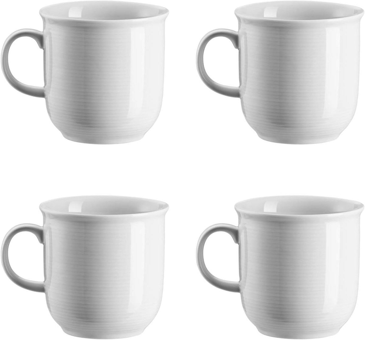 Kopjes met handvat - Grote mokken - Warme dranken drinken - Magnetronbestendig - 4 stuks - Wit