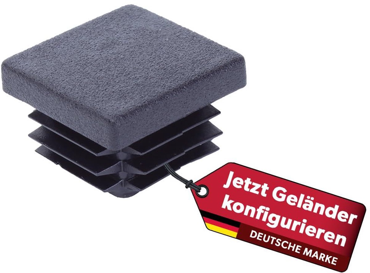 Paalkap voor universele palen 30 x 30 mm | 4 stuks | zwart kunststof | paalafdekking | afdekkap