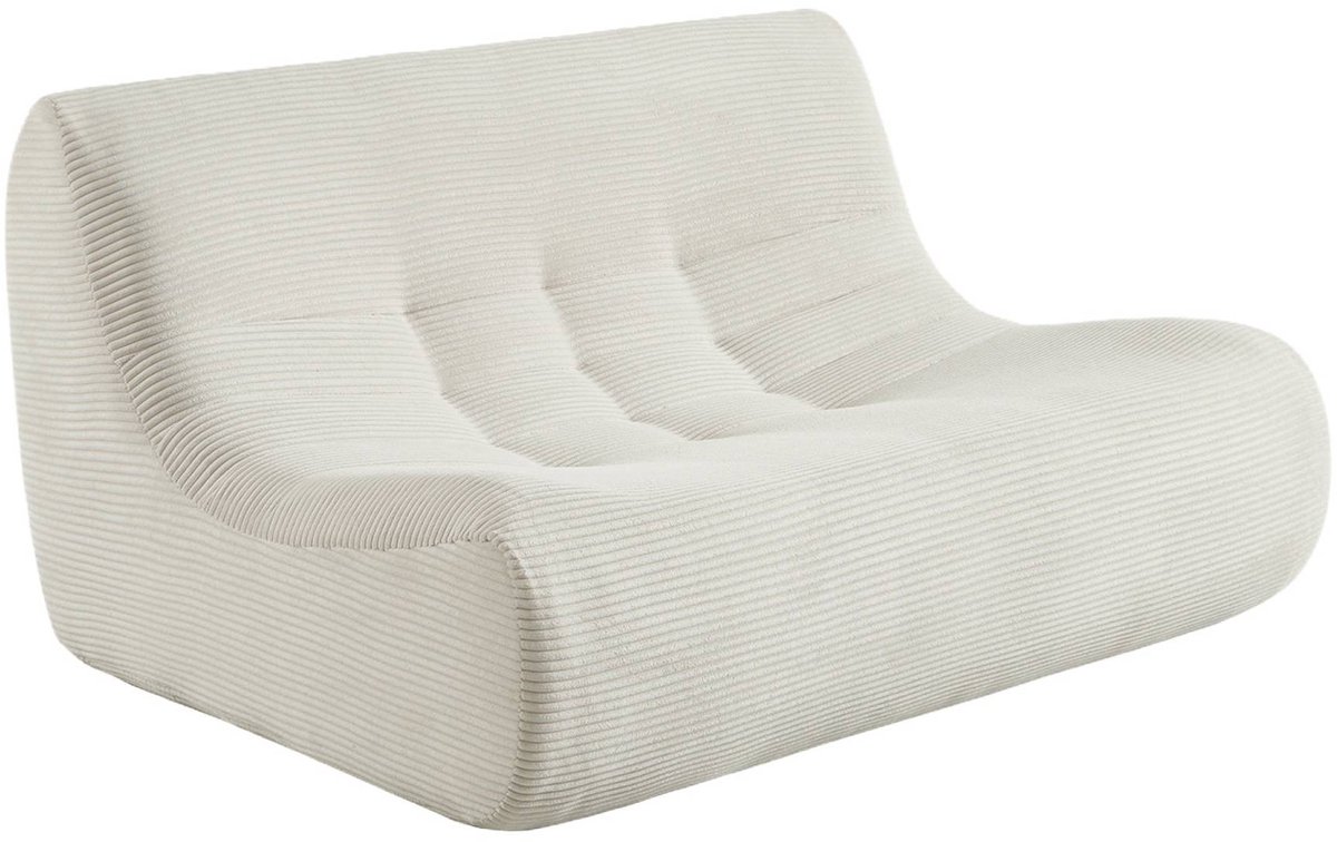 sweeek Ribfluwelen loungestoel met 2 zitplaatsen - sokol Crème