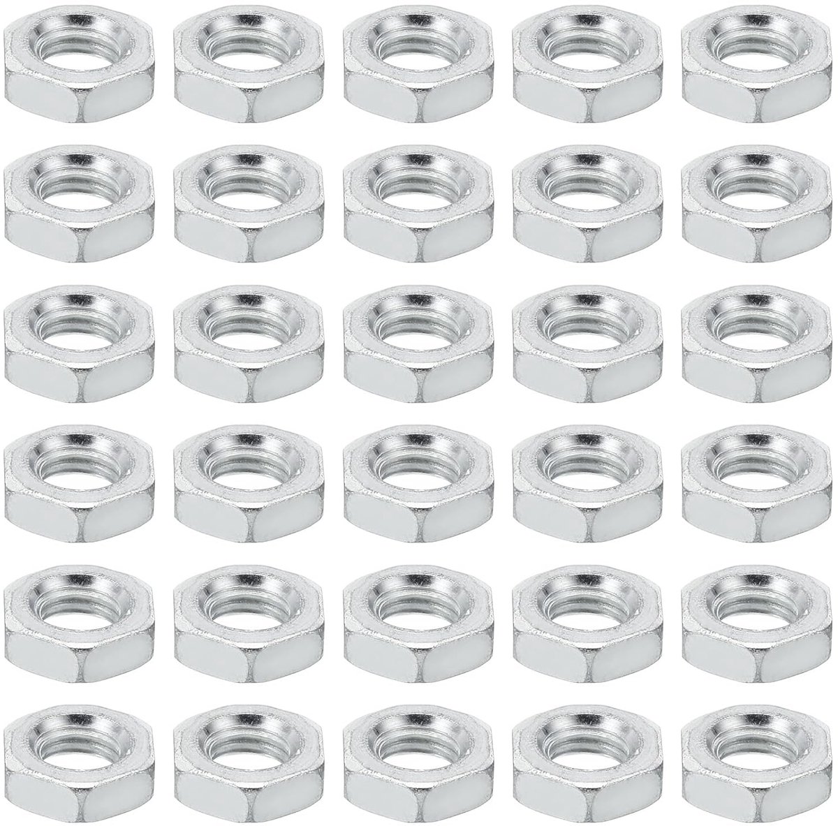 M7 x 1.0 Stalen Zeskantmoeren - 60pcs - Metrische Draad - Gegalvaniseerde Hardware - Bevestigingsmiddelen voor Lampen en Machines - Onderhoudsaccessoires - 4mm Hoogte