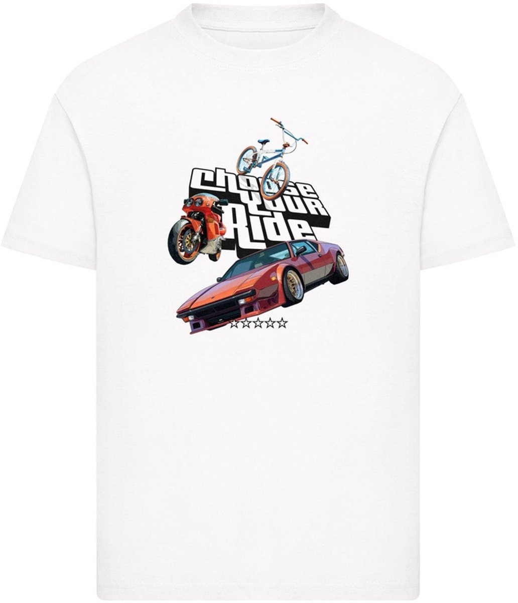 Mister Tee Choose Your Ride 5 Stars Kinder Tshirt Kids 110/116 Wit