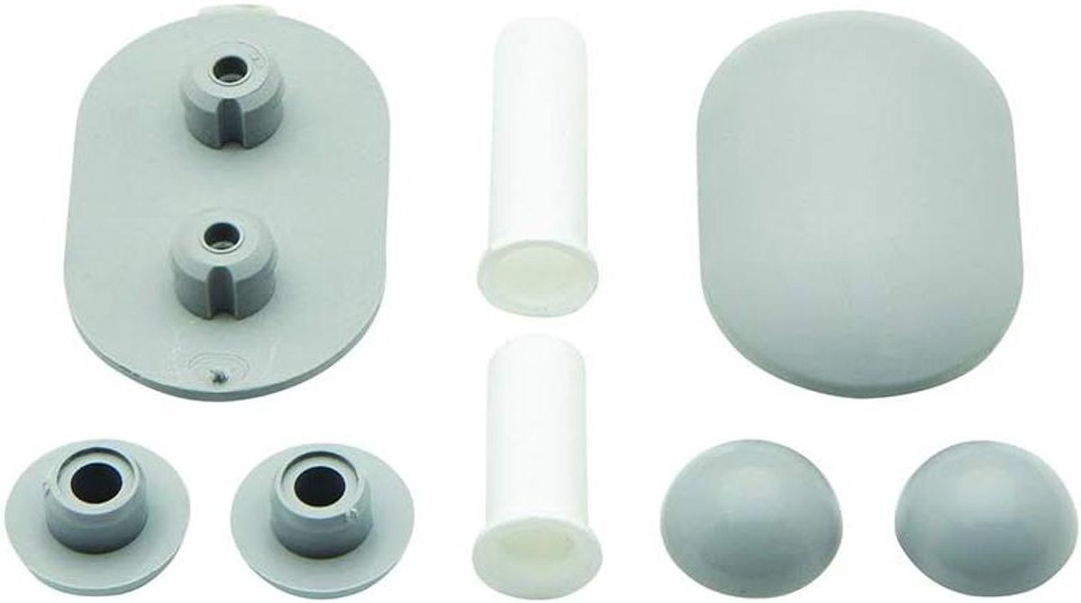 Zit- afdekbufferset - Toiletbril onderdelen - Toilet reparatie - Origineel onderdeel - Standaard maat - Chroom
