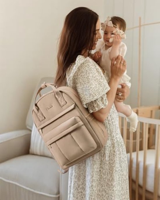 Baby luiertas rugzak - Lichte draagrugzak met geïsoleerde vakken en verschonermat van Merkloos — afbeelding 3