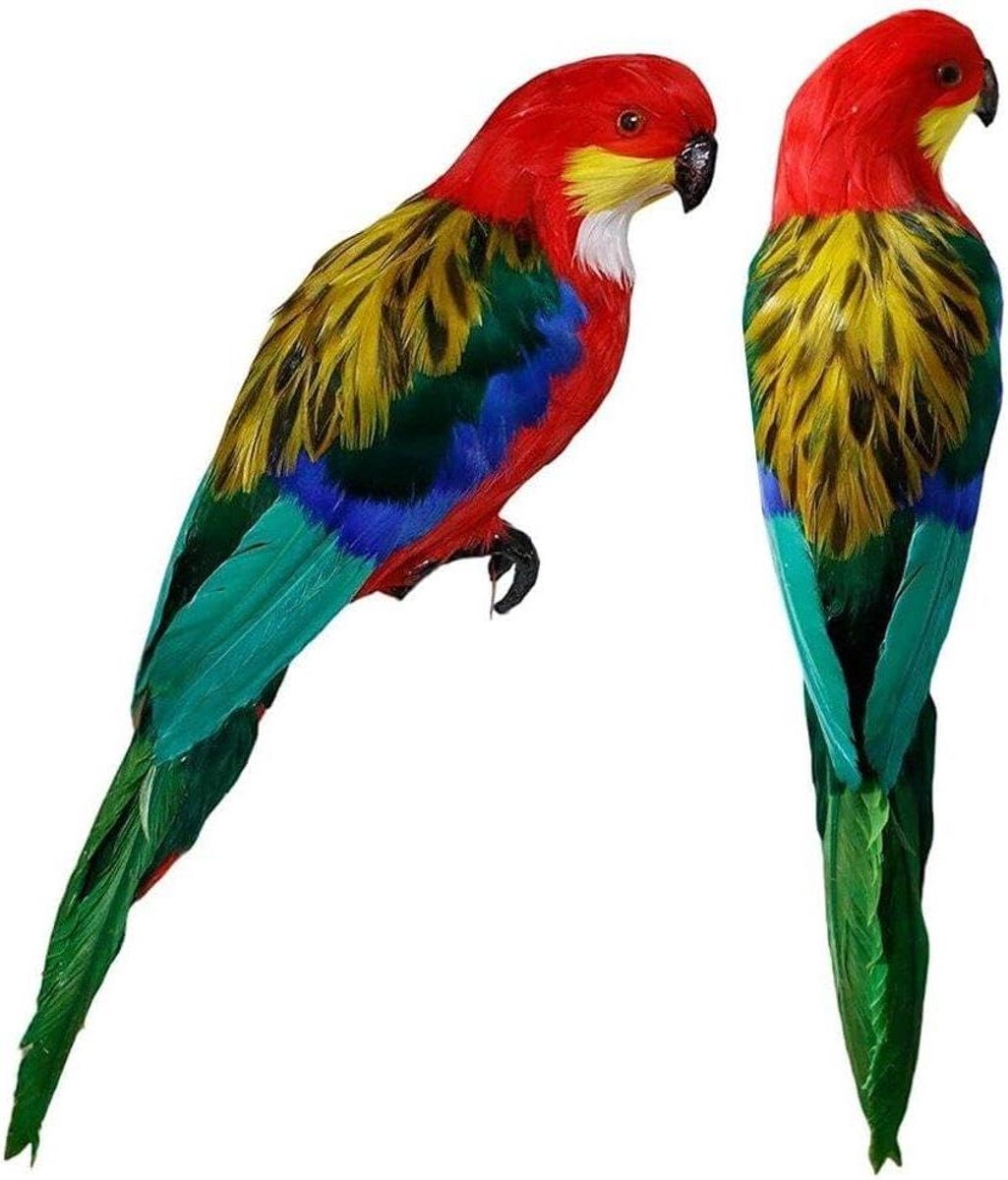 Kunstmatige Papegaai Beeldjes - Decoratieve Vogels - Tuin Decoratie - Realistische Veren - 33 cm Lengte - Gekleurd