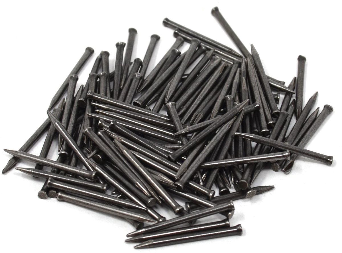 VT Goods - Stalen pennen - Plint pen - 100 stuks - Platte kop - Spijkers - Voor professioneel gebruik - Grijs