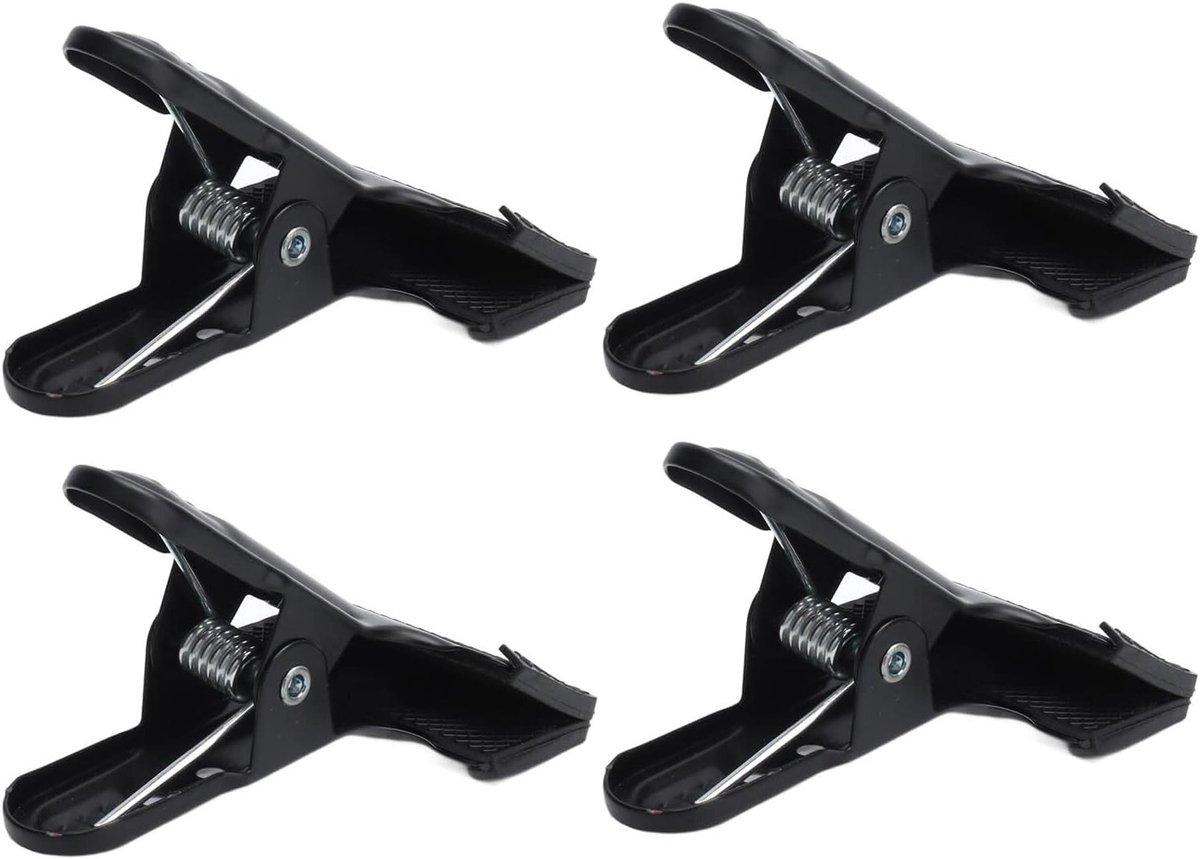 Zware metalen klemmen met brede opening voor houtbewerking en fotografie, antislip A-clips voor stevig vastgrijpen