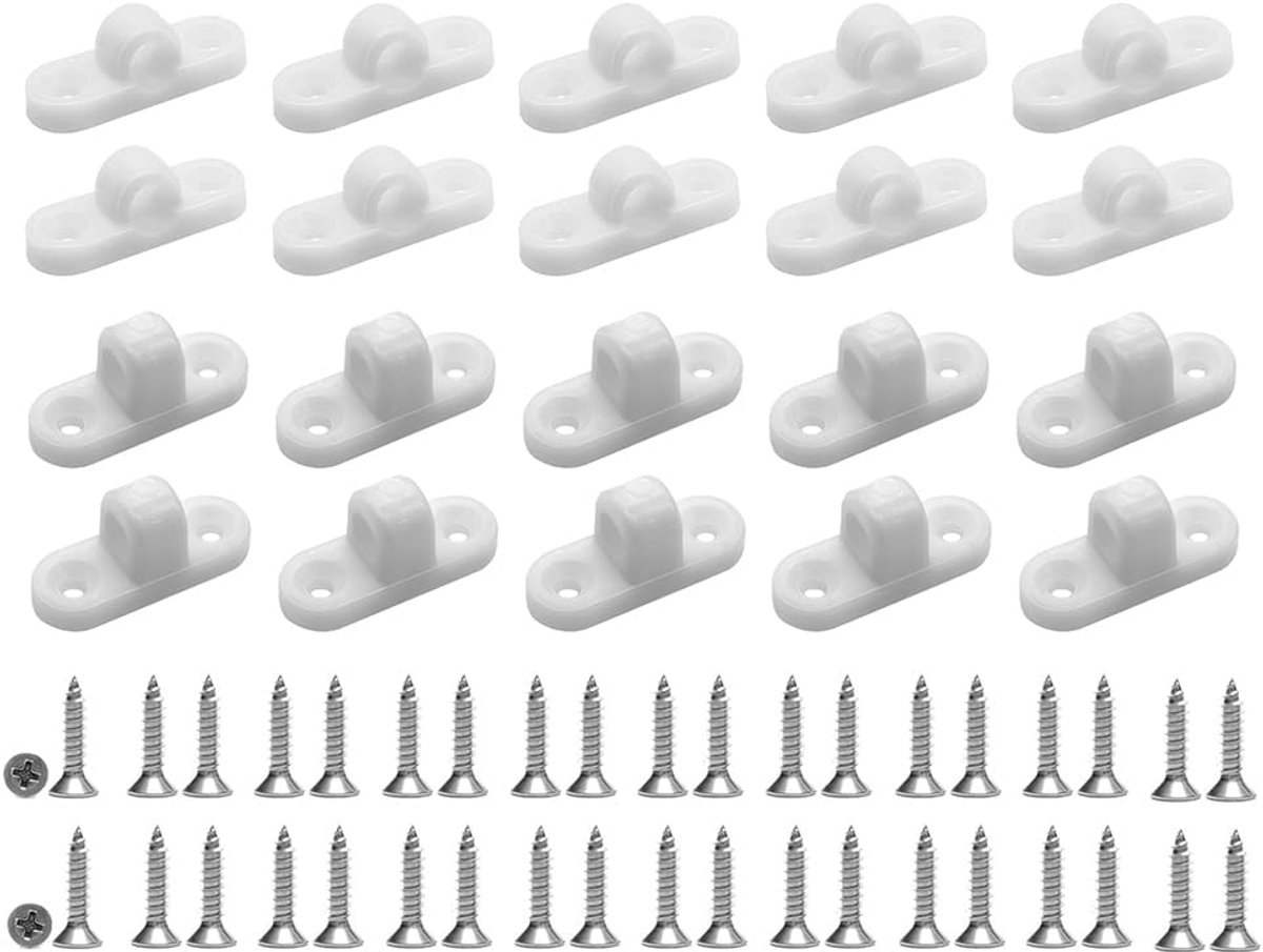 Pack van 20 Tent Towers voor Motorhome en Caravan - Plastic Eyelets voor Motorhomes met 40 Schroeven - Plastic Wandogen - Verticale en Horizontale Installatie voor Caravans en Campings
