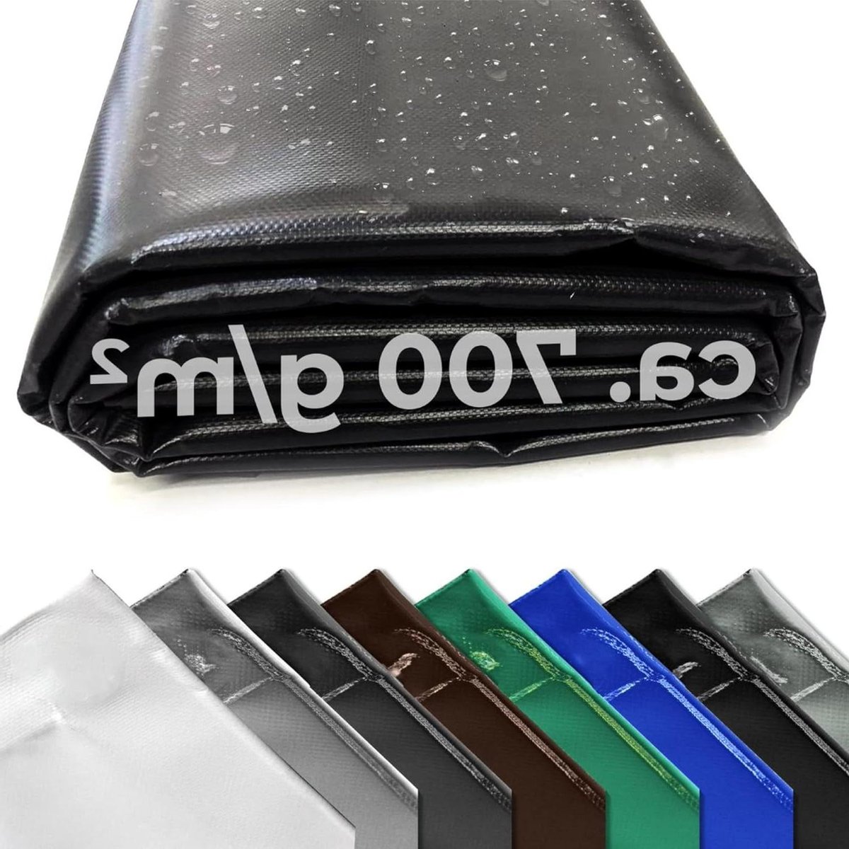 Vrachtwagenzeil PVC - Afdekzeil Waterdicht - Goederen Beschermen - Hoge Scheurvastheid - 2.00 m x 2.50 m - Zwart