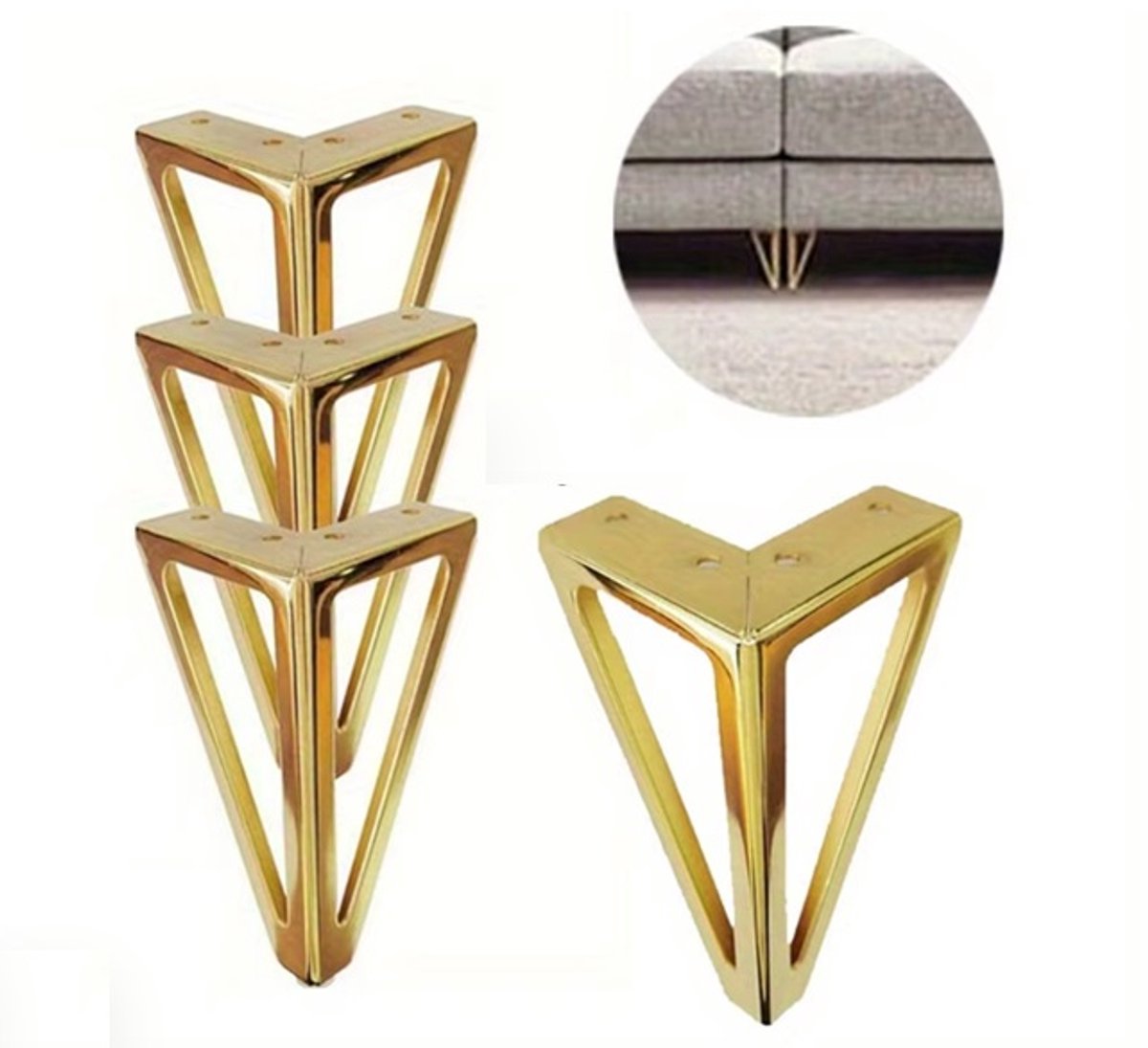 WiseGoods Luxe Hairpin Tafelpoten Set 4 Stuks - Stalen Meubelpoten - Meubelpoot Retro Design - Voor Tafel / Kast / Bureau - Goud