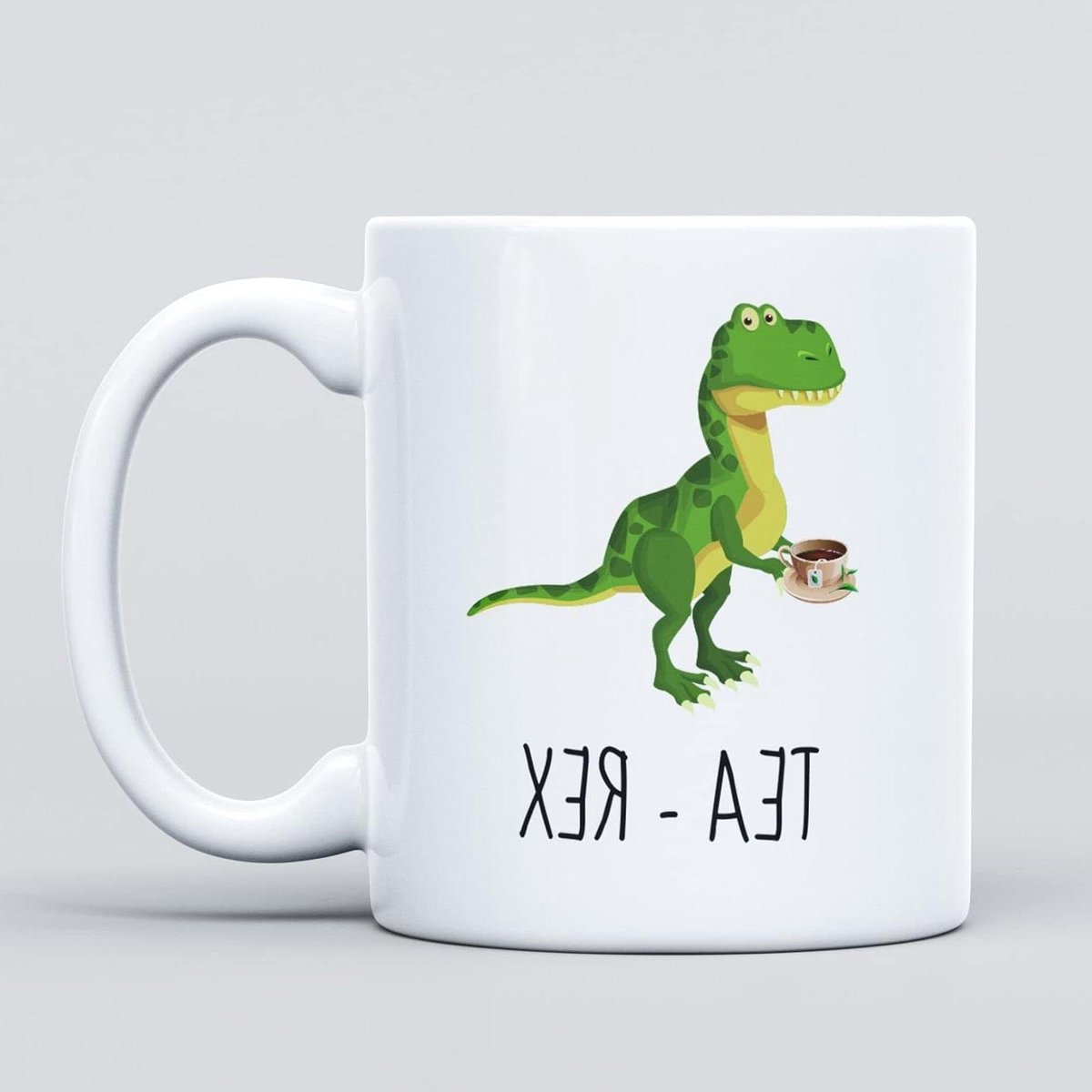 Keramische Mok - Thee Rex Beker - Warme Dranken - Dinosaurus Print - 330 ml - Groen