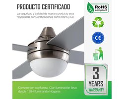 Plafondventilator met licht - Ventilator plafond - Binnenruimte koelen - Stil en efficiënt - 110 cm - Nikkel