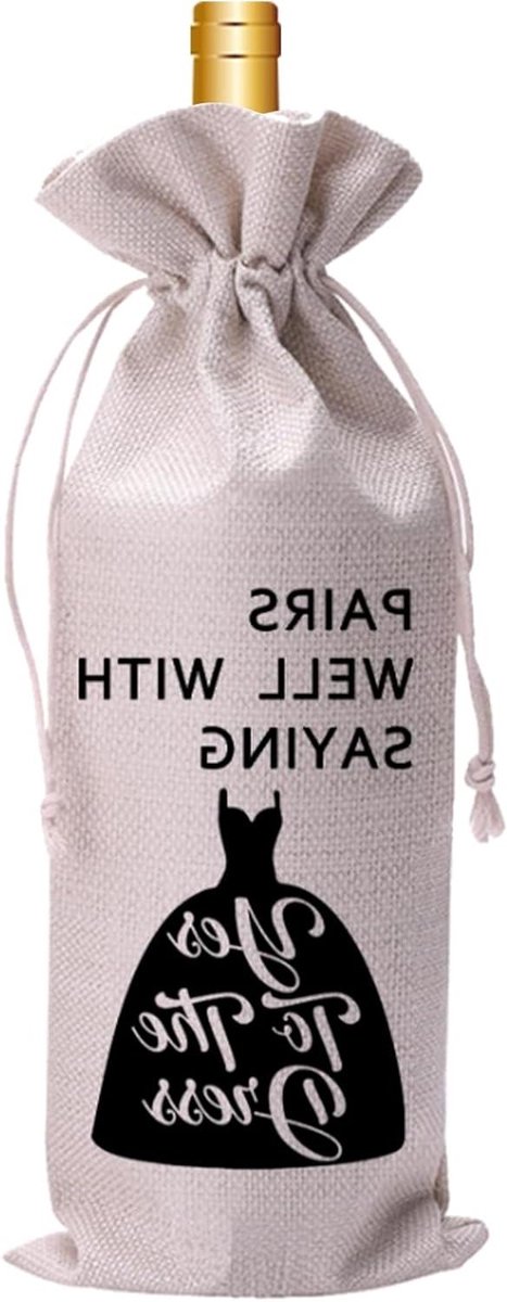 Wijntas Bruiloft - Fleshouder Cadeau - Cadeau Geven - Herbruikbaar Linnen - 348 x 144 cm - Wit