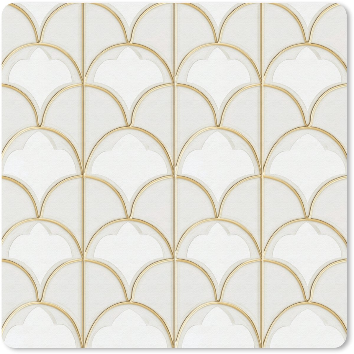 Muismat 20x20 cm - Mousepad Mozaïek - Bogen - Goud - Muismatten