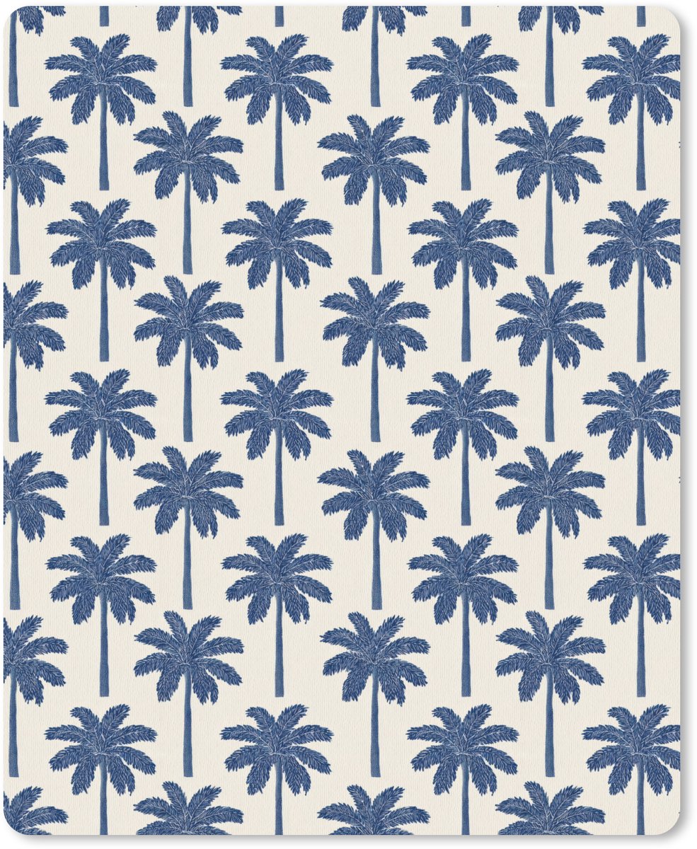 Muismat 12x16 cm - Mousepad Symmetrisch - Palm - Blauw - Muismatten