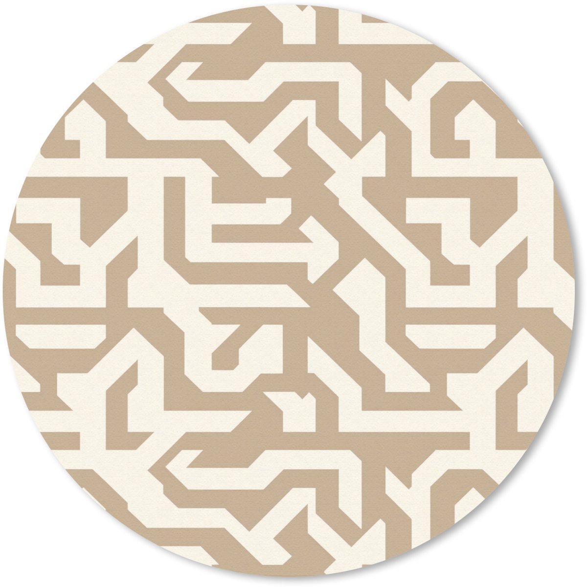 Muismat rond 20x20 cm - Mousepad Modern - Abstract - Beige - Ronde muismatten