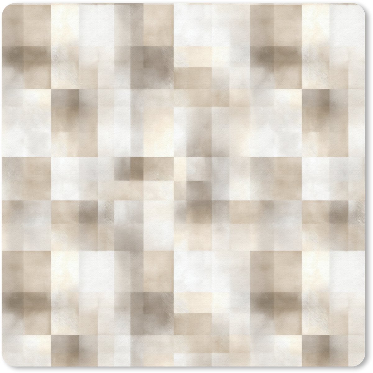 Muismat 20x20 cm - Mousepad Textuur - Linnen - Beige - Muismatten