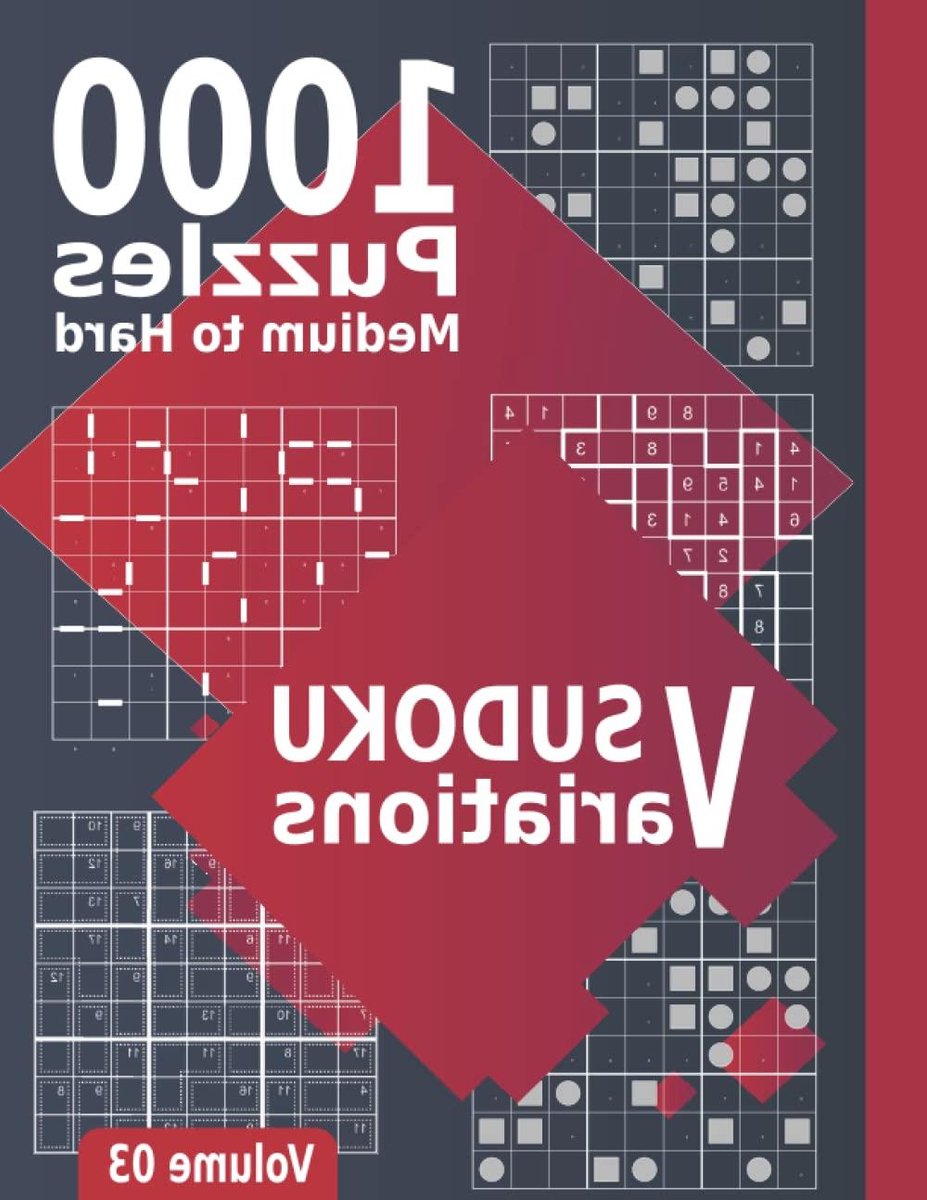 Sudoku Varianten Boek - Puzzelboek Sudoku - Hersenen Trainen - 10 Varianten 1000 Puzzels - 28 x 22 cm - Multicolor