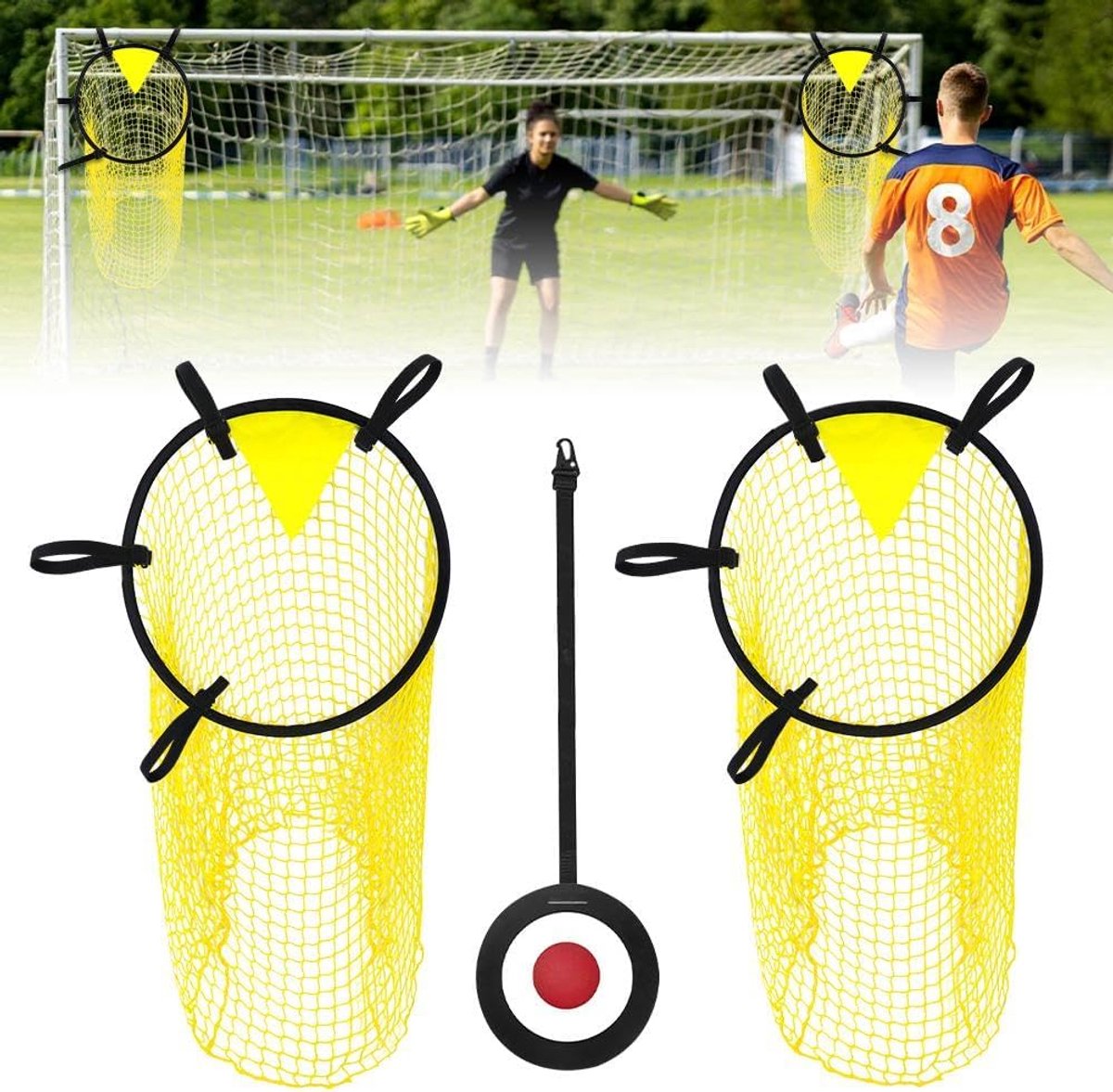 2pcs Voetbaldoel - 45×59cm Doelnet voor Voetbaltraining - Voetbalaccessoires voor Nauwkeurige Training