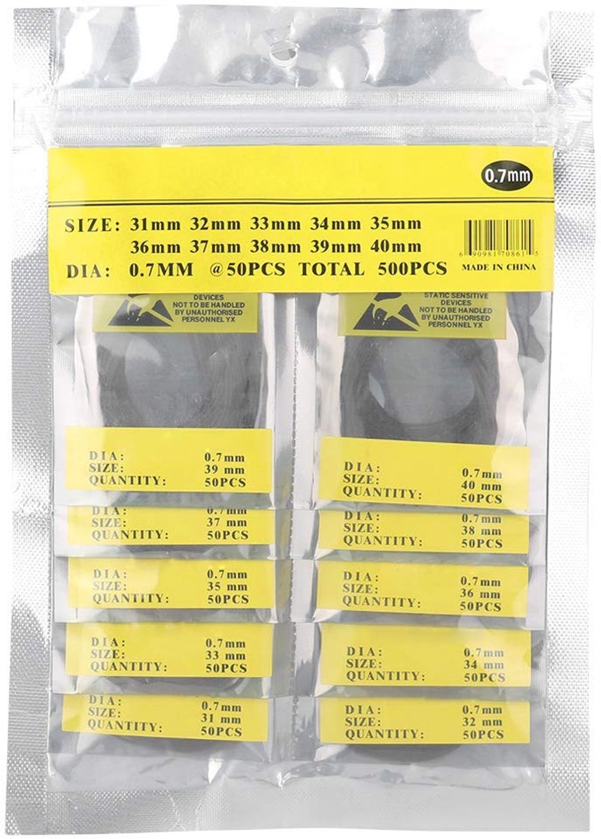 Store_7 - O-ring horlogeafdichting - Rubber afdichting - Waterdicht - Zwart - 500 stuks - Perfect voor horlogemakers - Flexibel en duurzaam