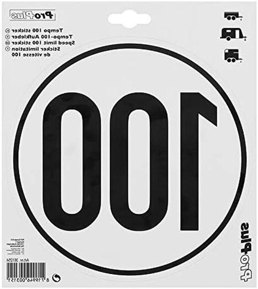 Tempo 100 Stickers - Stickers Set - Voertuig Keuren - Officiële Goedkeuring - 100 stuks - Wit