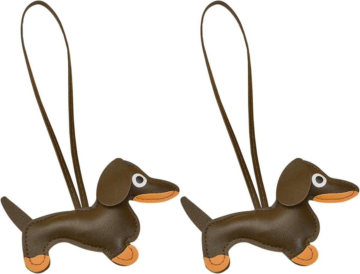 Stijlvolle Hondenhalsband Hanger, Schattige Decoratie voor Tassen, Unieke PU Accessoires voor Dackel Liefhebbers