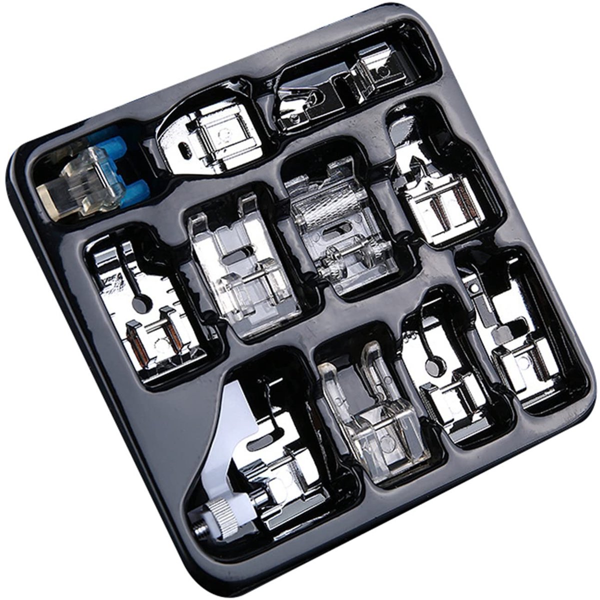 Store_7 - Naaimachine Kit - 11 Presser Voeten Accessoires - Zilver - Duurzaam Metaal - Geschikt voor Broer Zinger Janome Toyota - 11 Stuks