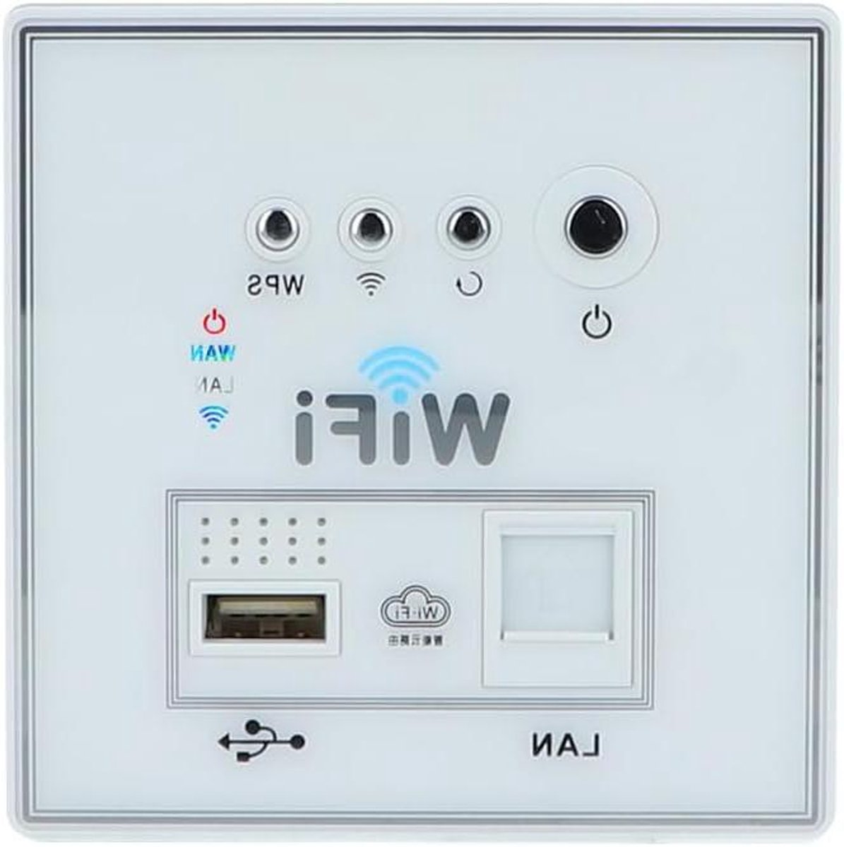 Wifi Repeater - Signaalversterker WLAN - Internetbereik Vergroten - Inbouw Wandmodel - 86mm x 86mm - Wit