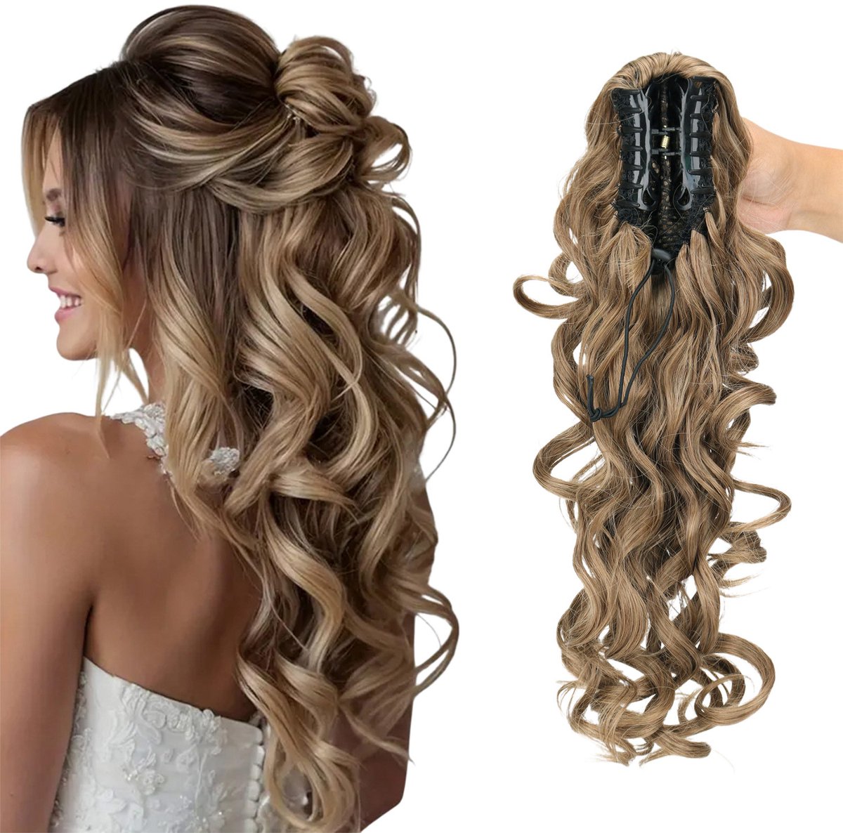 Topmelon Clip In Hairextensions - Ponytail Extensions - Extensions clips- Brazilian Paardenstaart Extension - Haarverlenging - Haarstuk - 40cm
