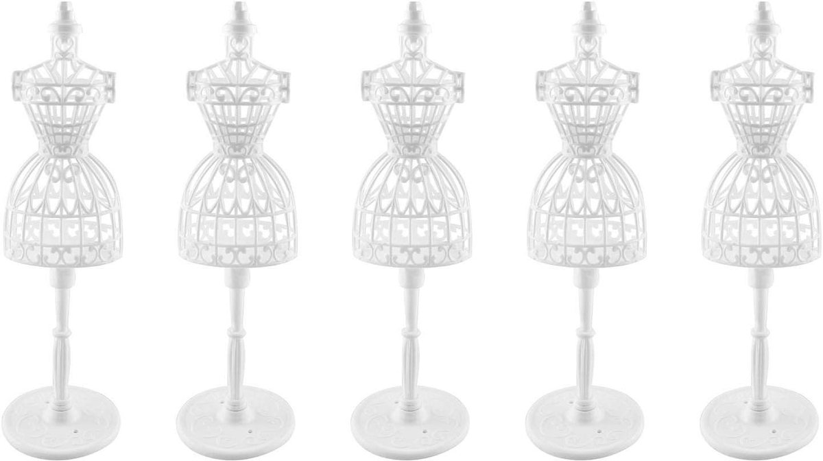 Poppenkleding Model - Display Rek - Speelgoed Presenteren - Gedetailleerd Ontwerp - 220mm Hoog - Wit