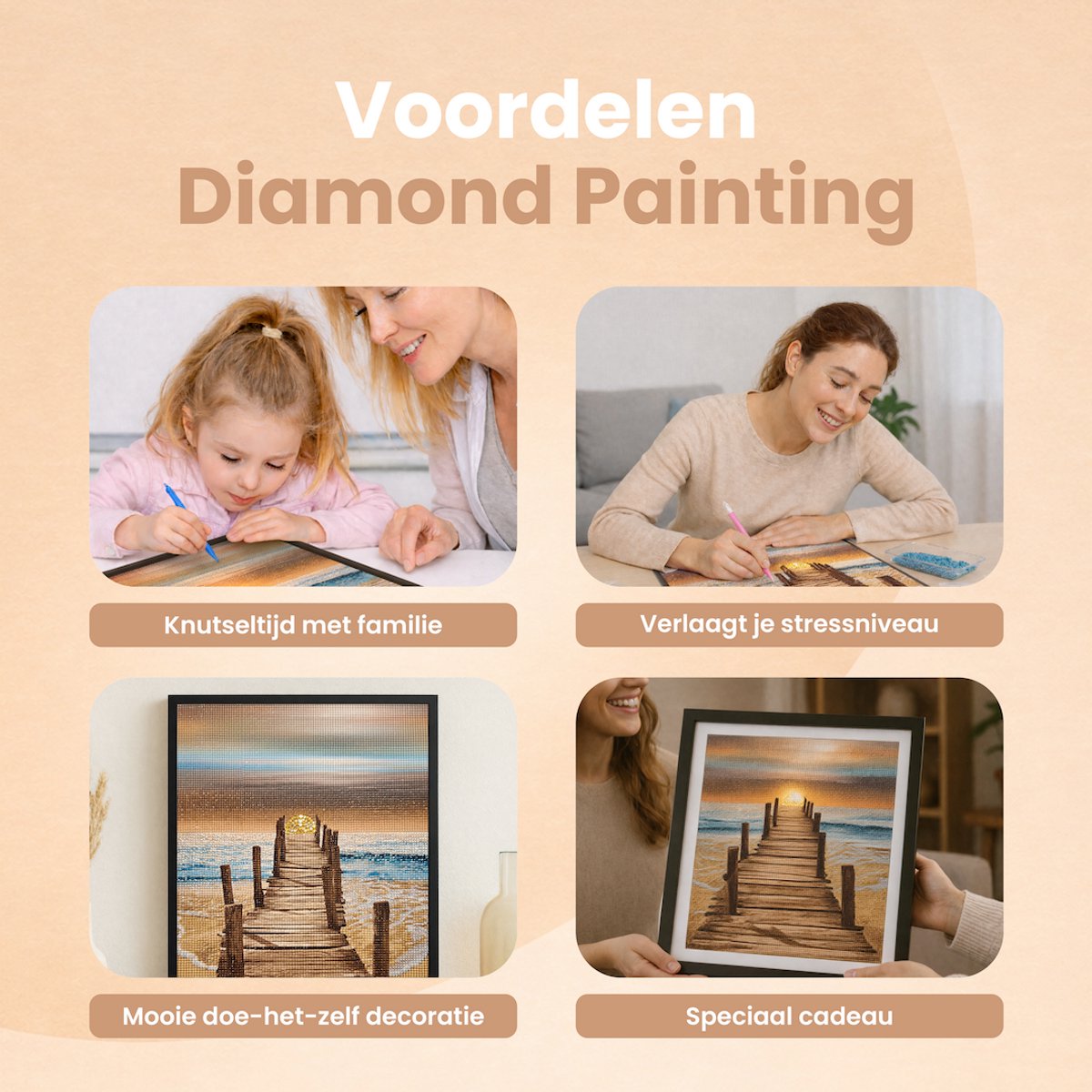 Rubye® Diamond Painting Volwassenen - Diamond Painting Kinderen - Diamond Painting Pakket Volledig - Eindeloze Steiger - 30x40cm — afbeelding 6