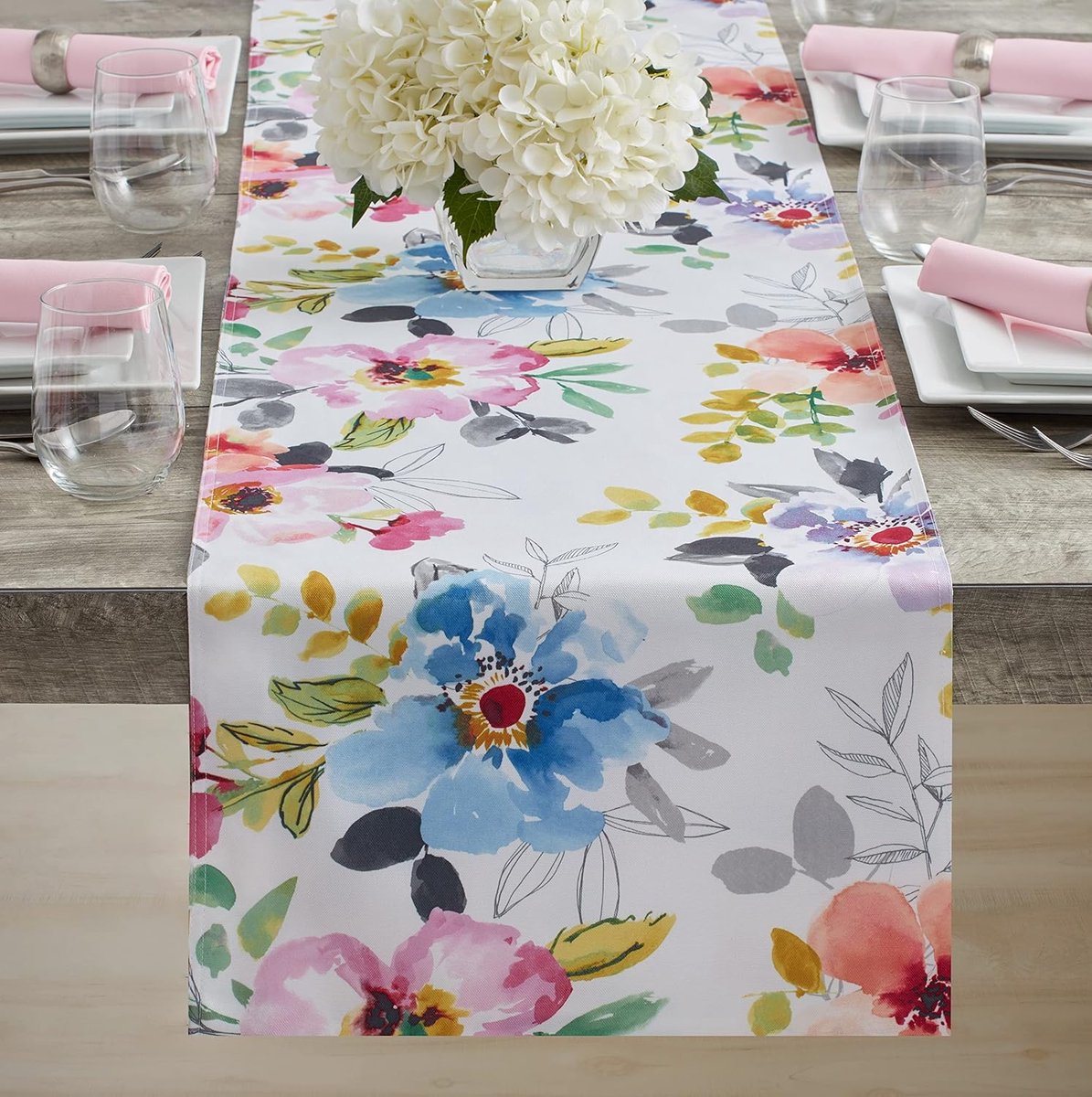 Tafelkleed - Tafelrunner - Buiten dineren - Vlekbestendig - 183 x 40 cm - Harper