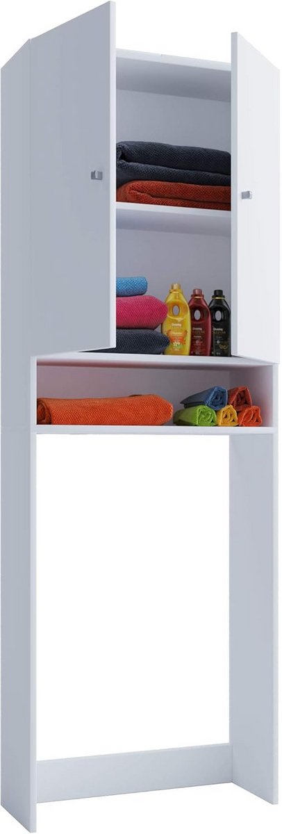 Houten Bovenkast voor Wasmachine met Opbergruimte