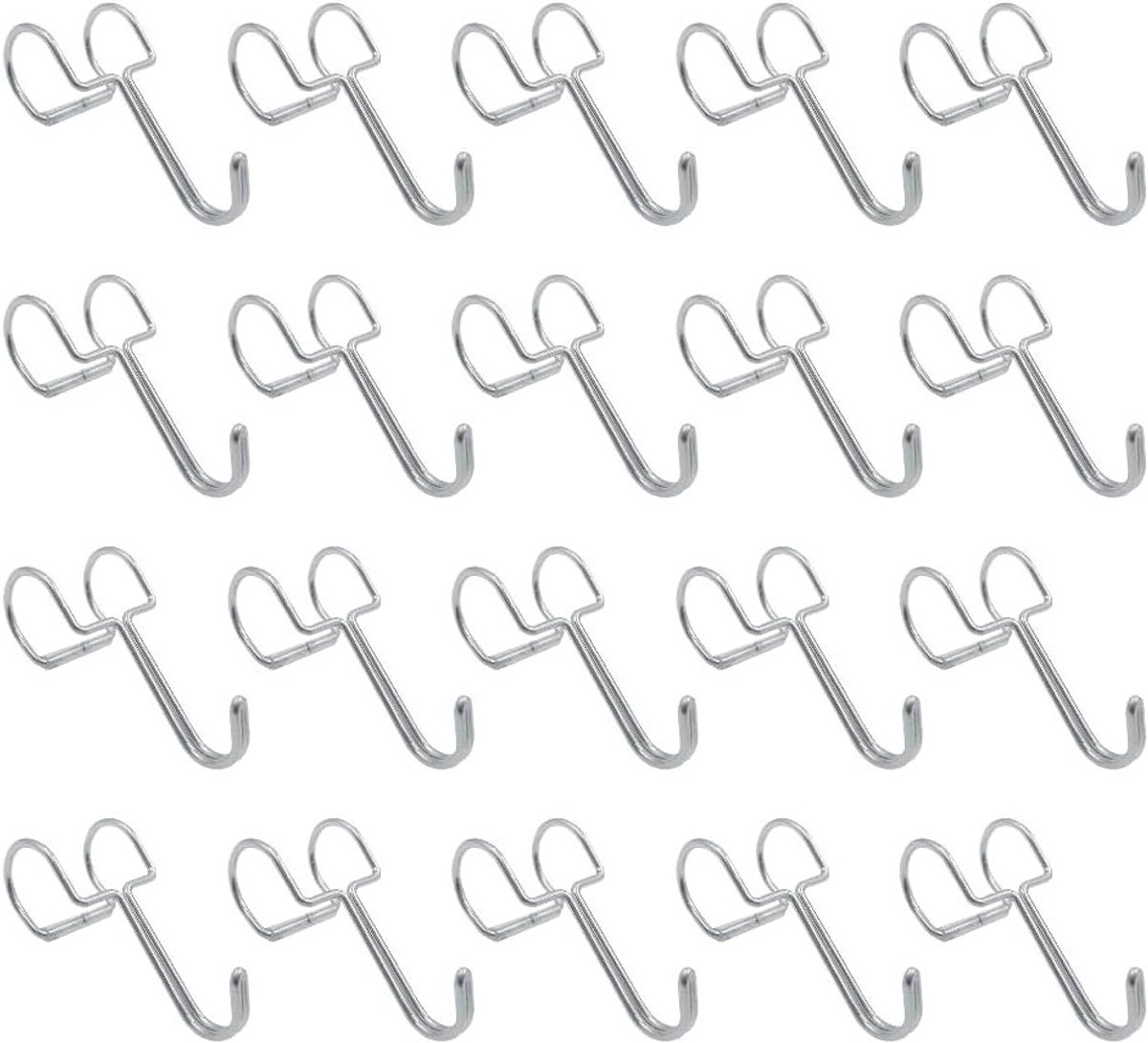 20 Stuks RVS Haken voor Kleding, Keuken en Badkamer - Duurzame Antivallende Hangers voor Tuin en Werkplaats (15-17mm)
