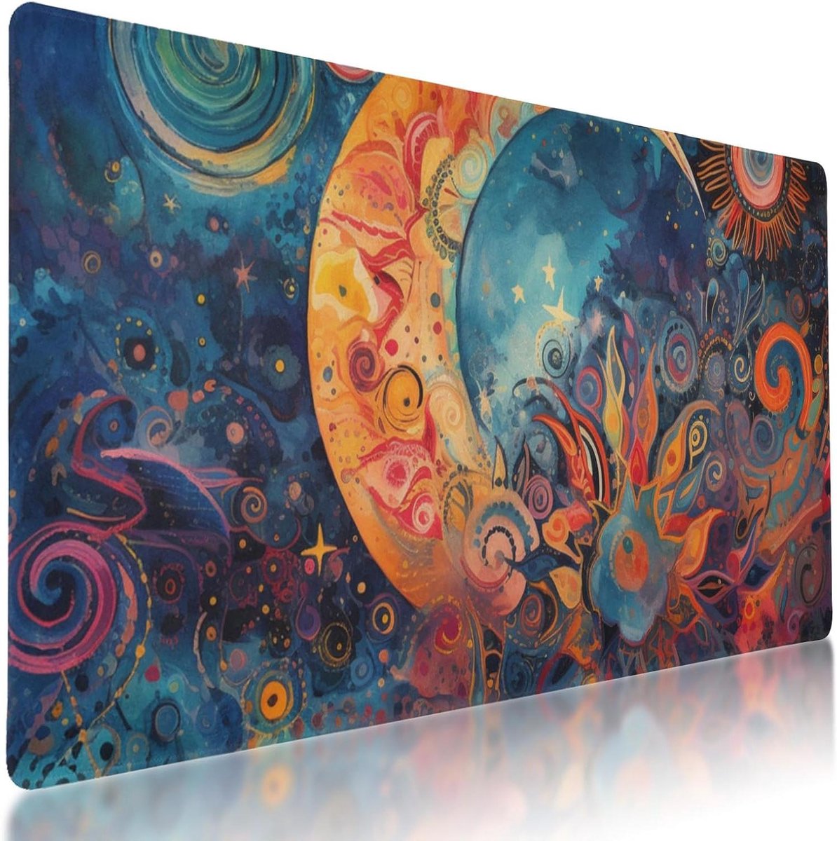 XXL Muismat - Bureaumat Gamingmat - Bureau Organisatie - Antislip Natuurlijk Rubber - 89x43 cm - Blauw Roze